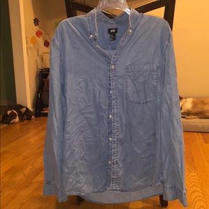 Jean button down top